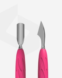 Pusher do manicure Gummy z silikonową rączką UNIQ 10 TYPE 3 (zaokrąglony wąski pusher i cleaner)  PQ-10/3