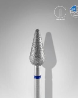 Frez diamentowy do paznokci, zaokrąglona gruszka, niebieski, EXPERT, średnica głowicy 5 mm / część robocza 12 mm FA101B050/12