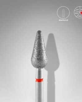 Frez diamentowy do paznokci, zaokrąglona gruszka, czerwony, EXPERT, średnica głowicy 5 mm / część robocza 12 mm FA101R050/12
